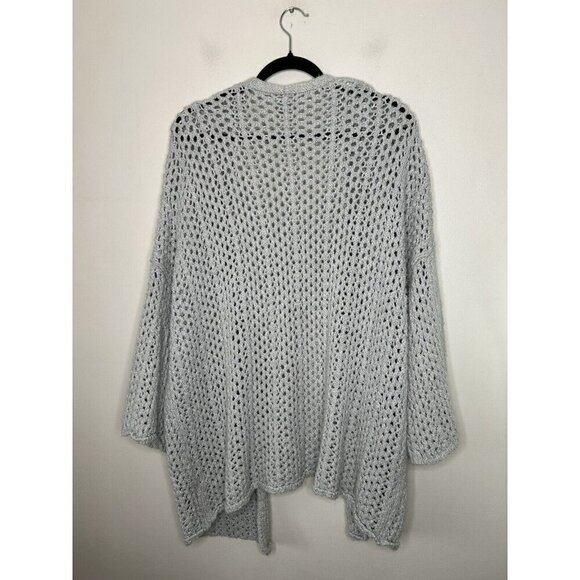 Aerie Long Open Cardigan Gray Cozy Knit Fall Winter Relaxed Size Medium - Picture 8 of 11